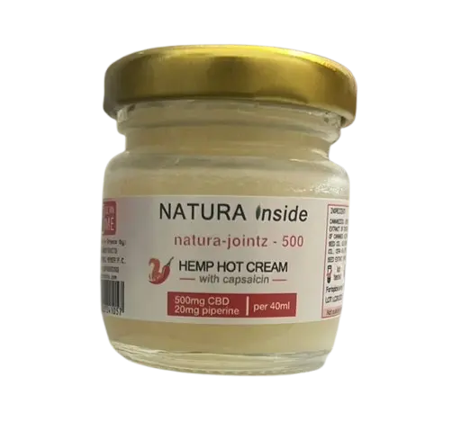 Natura Inside Hemp Hot Cream – 500mg Broad Spectrum CBD, 20mg Piperine & Capsaicin, 40ml