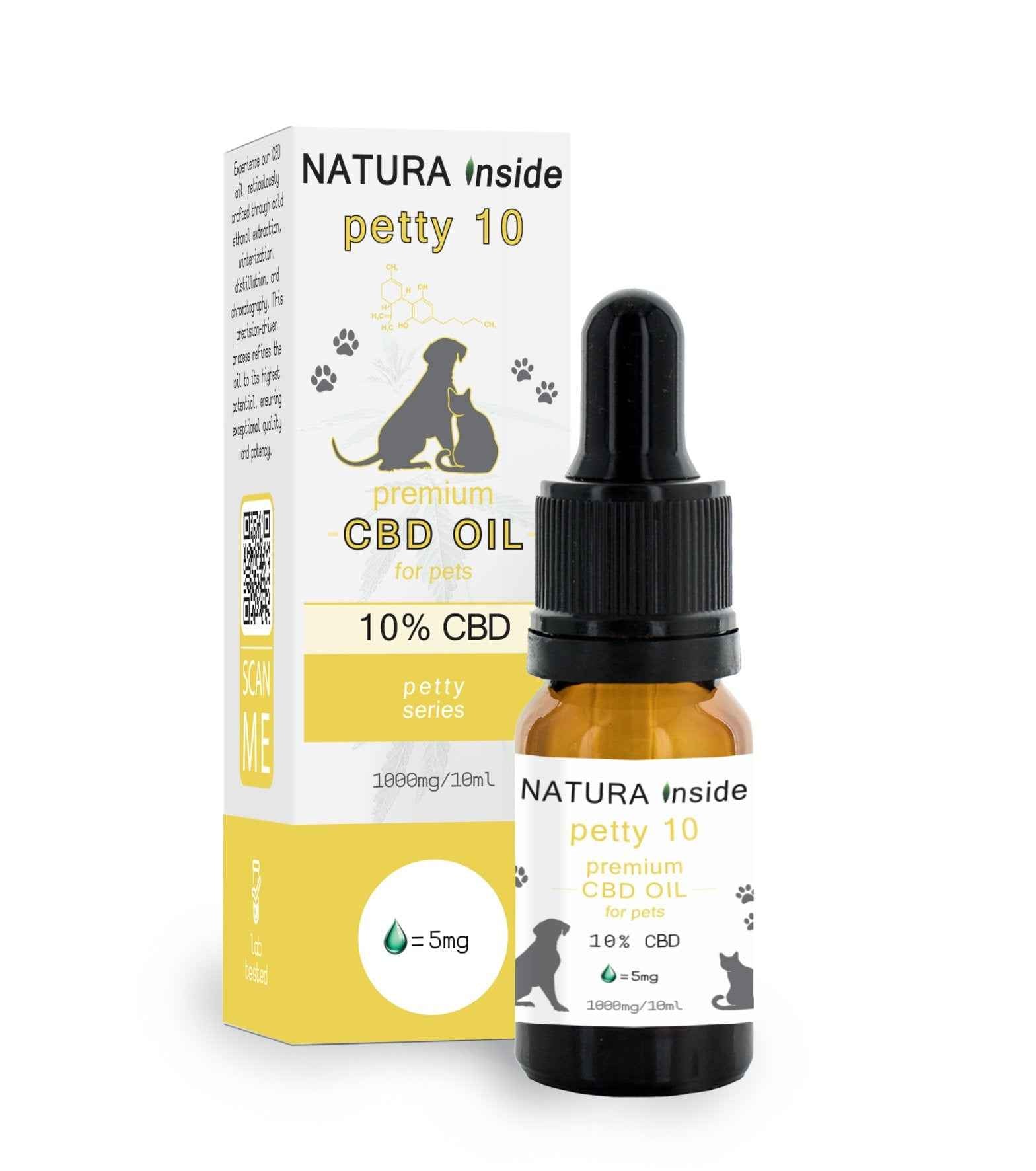 Natura Inside Premium CBD Oil for Pets - 90% Salmon Oil & 10% CBD, 10ml